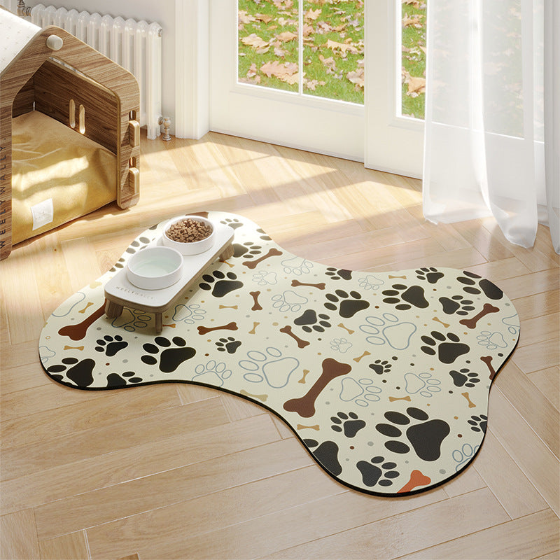 Minimalist Water-Absorbing Pet Feeding Mat (Washable, Non-Slip, Modern Design)