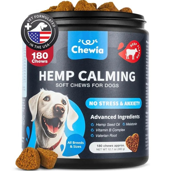 Hemp Calming Soft Chews for Dogs (Anxiety & Stress Support Treats)