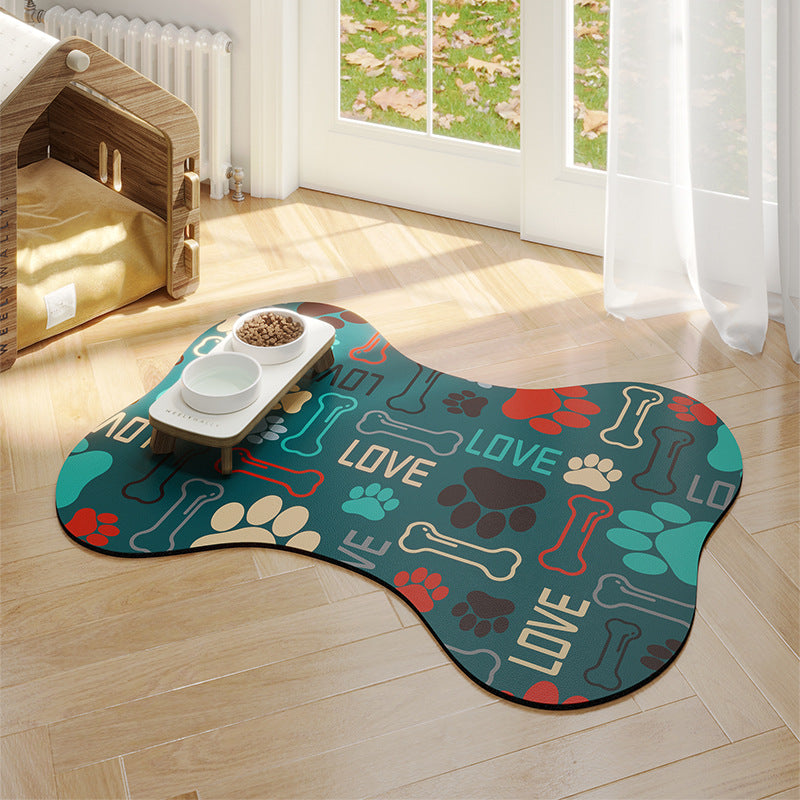 Minimalist Water-Absorbing Pet Feeding Mat (Washable, Non-Slip, Modern Design)