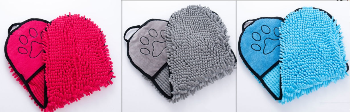 Super Absorbent Dog & Cat Drying Towel (Soft Chenille Microfiber Pet Bath Towel)