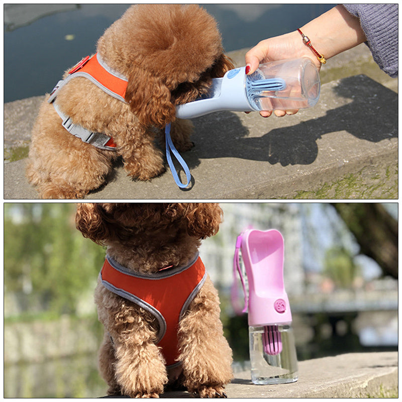 Portable Dog & Cat Water Bottle Feeder (250ml Filtered Travel Cup)