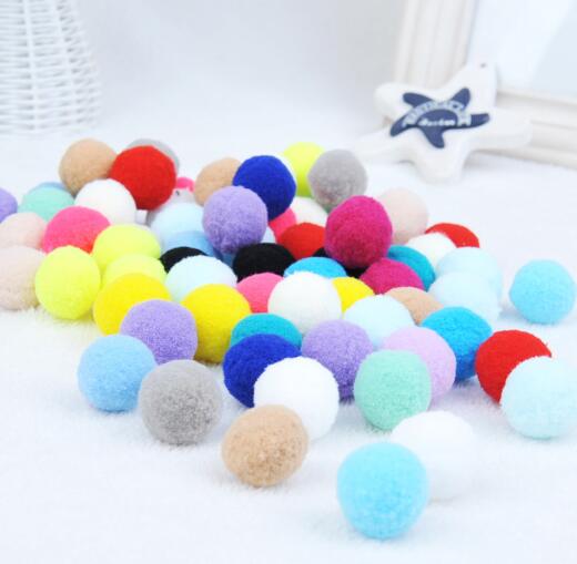 Plush Cat Pom-Pom Ball Interactive Toy Set