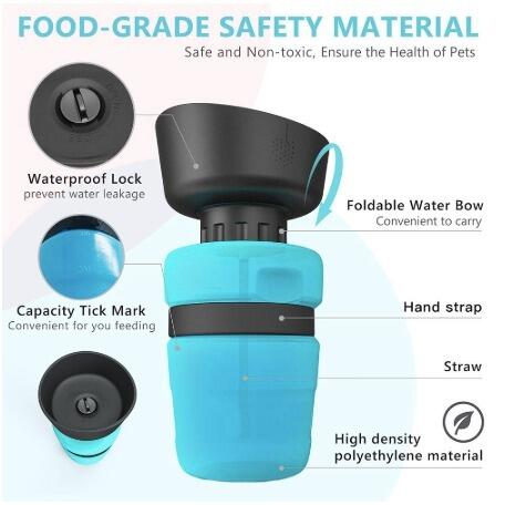 Pet Travel Water Bottle – Leak-Proof Portable Dog & Cat Water Dispenser (520ml)