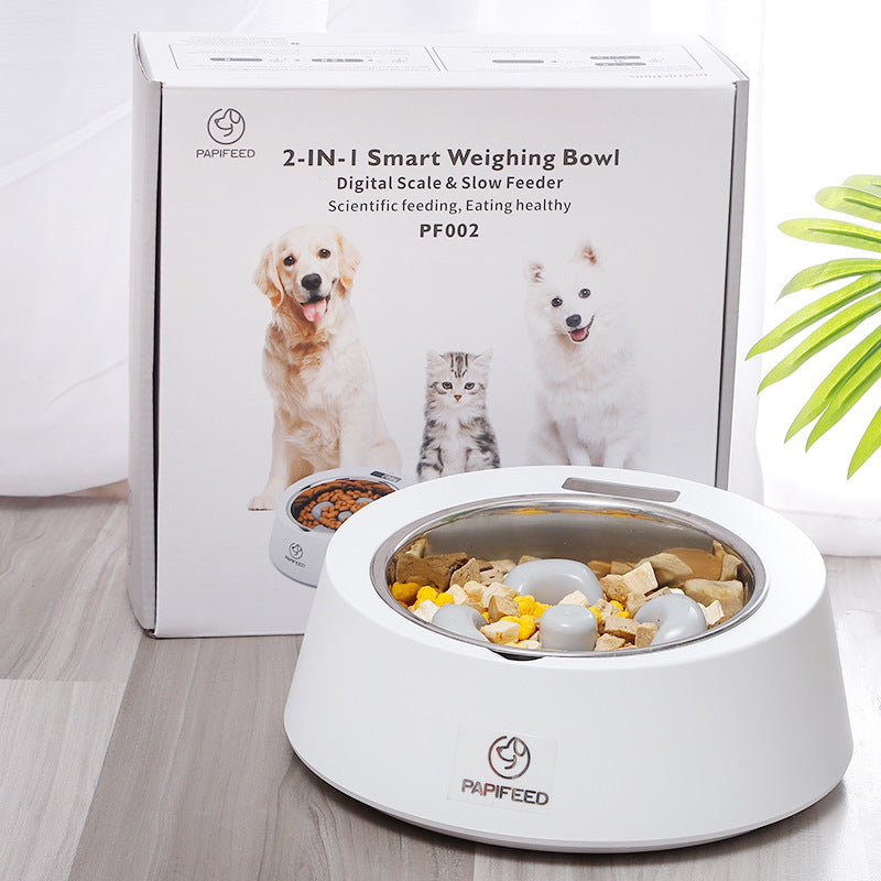 Smart Digital Pet Slow Feeder Bowl with Built-In Food Scale
