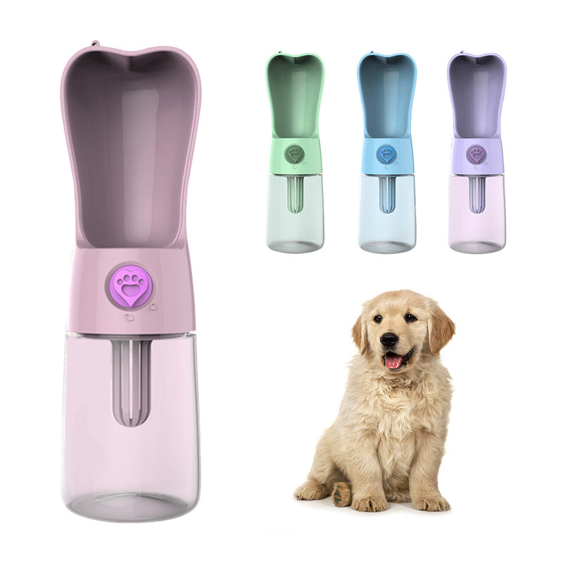 Portable Dog & Cat Water Bottle Feeder (250ml Filtered Travel Cup)