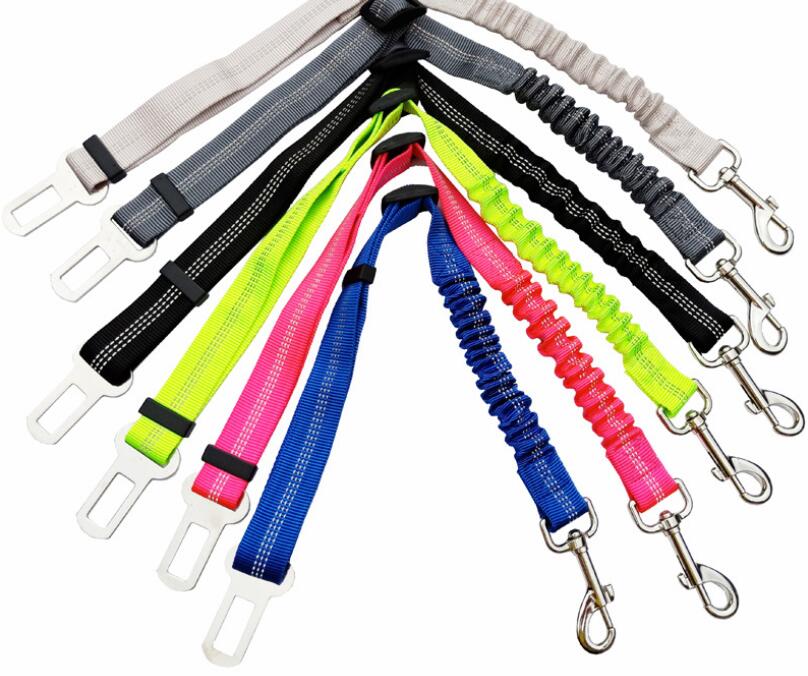 Adjustable Dog Car Seat Belt Harness (Elastic Reflective Safety Leash)