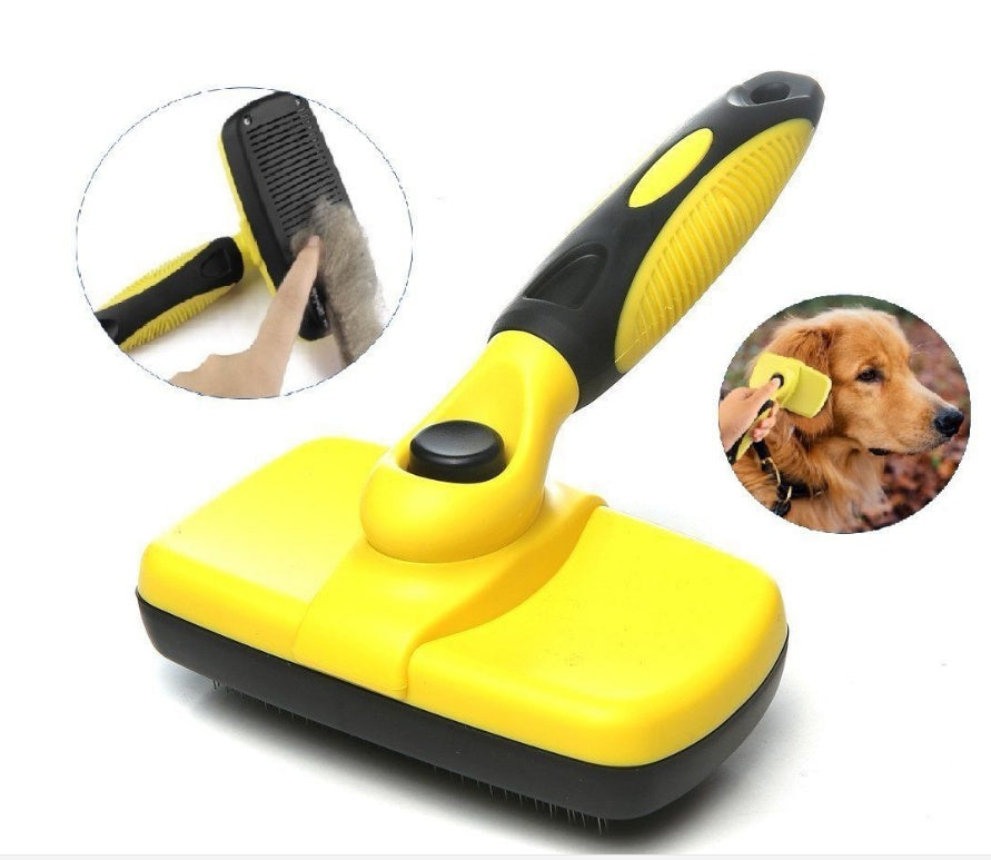 Pet Self-Cleaning Slicker Brush – Stainless Steel Deshedding Brush for Dogs & Cats