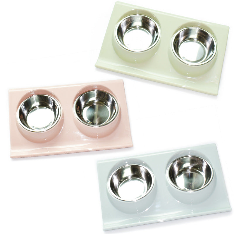 Stainless Steel Double Pet Bowl with Non-Slip Base