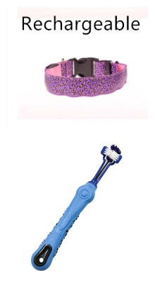 LED Safety Dog Collar – Adjustable Nylon Leopard Print Light-Up Pet Collar