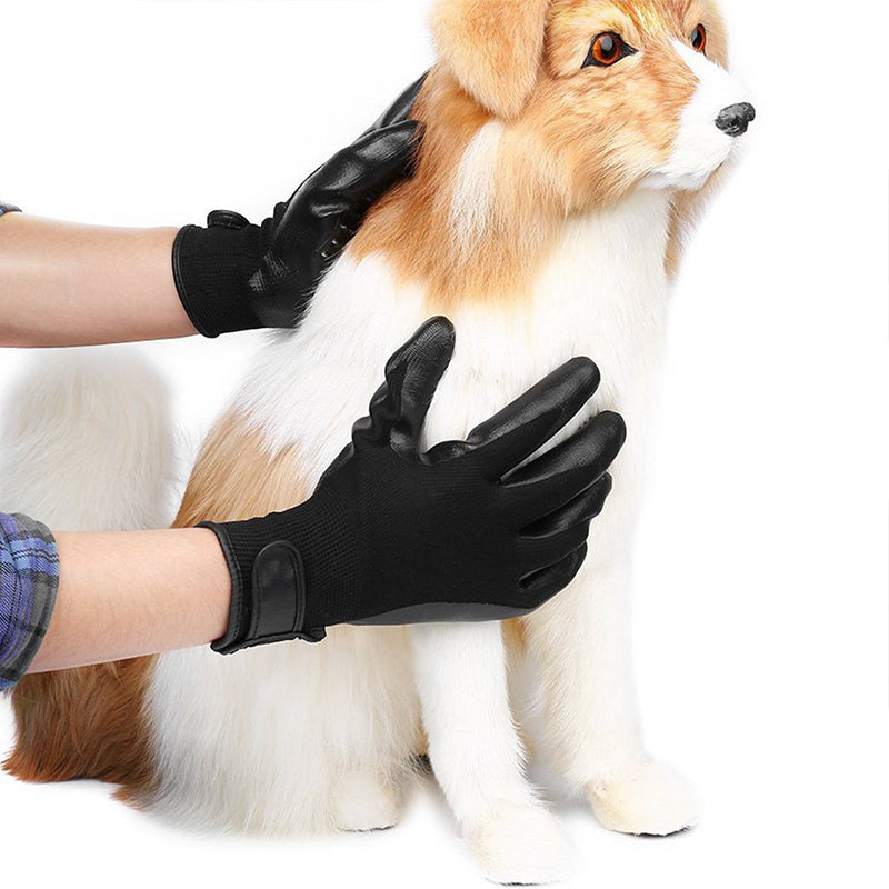 Pet Hair Grooming Glove (Soft Rubber De-Shedding & Bathing Glove for Dogs & Cats)