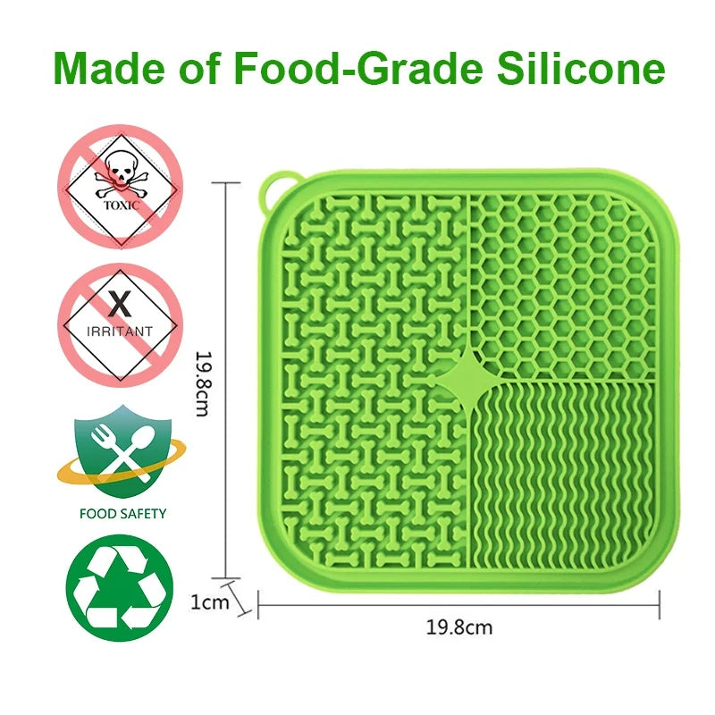 Premium Silicone Pet Licking Mat (Slow Feeder with Strong Suction Cups)