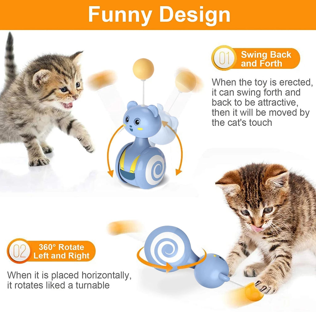 Interactive Cat Tumbler Toy with Feather Attachment