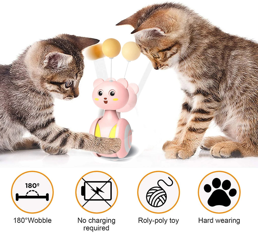 Interactive Cat Tumbler Toy with Feather Attachment