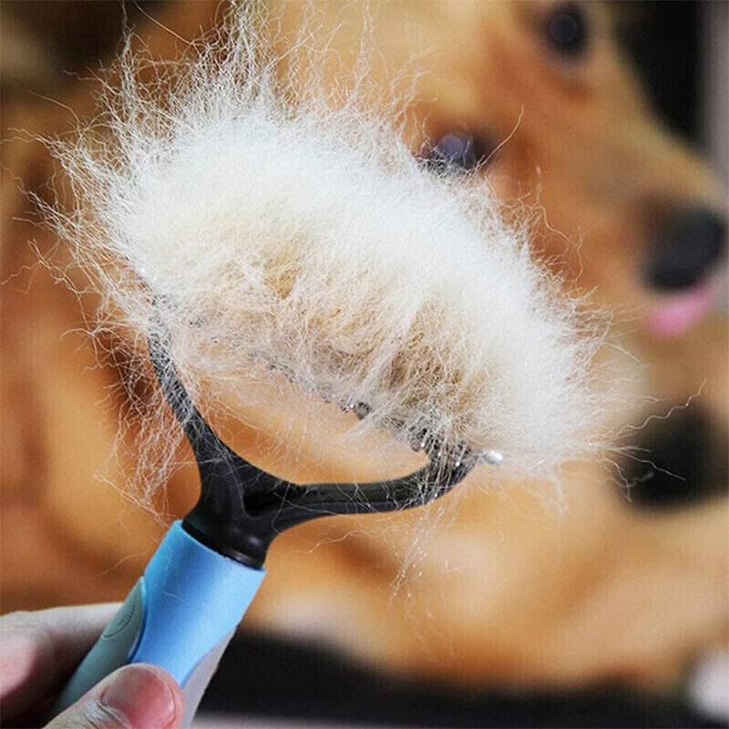 Pet Grooming Brush – Dual-Sided Deshedding & Dematting Rake for Dogs & Cats