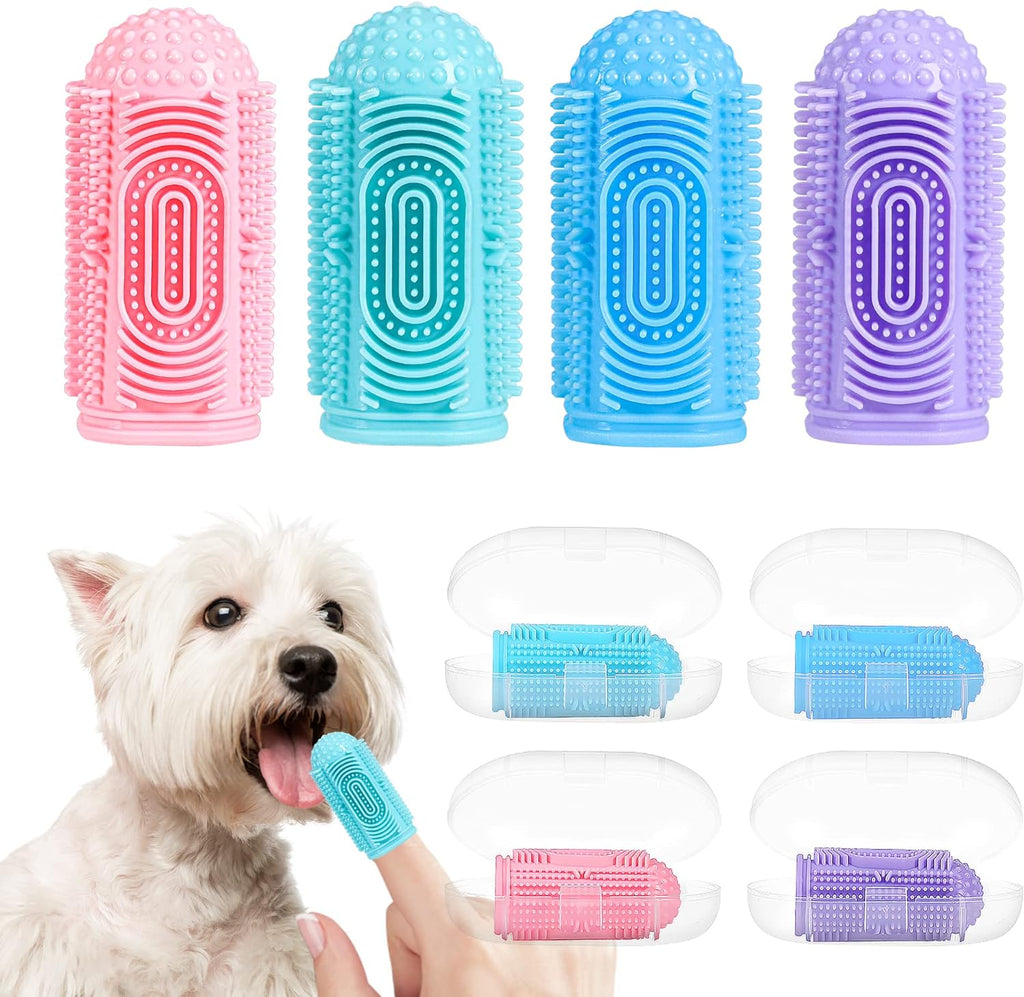Pet Toothbrush Kit – 360° Soft Silicone Finger Toothbrush for Dogs & Cats