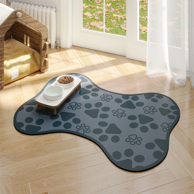 Minimalist Water-Absorbing Pet Feeding Mat (Washable, Non-Slip, Modern Design)