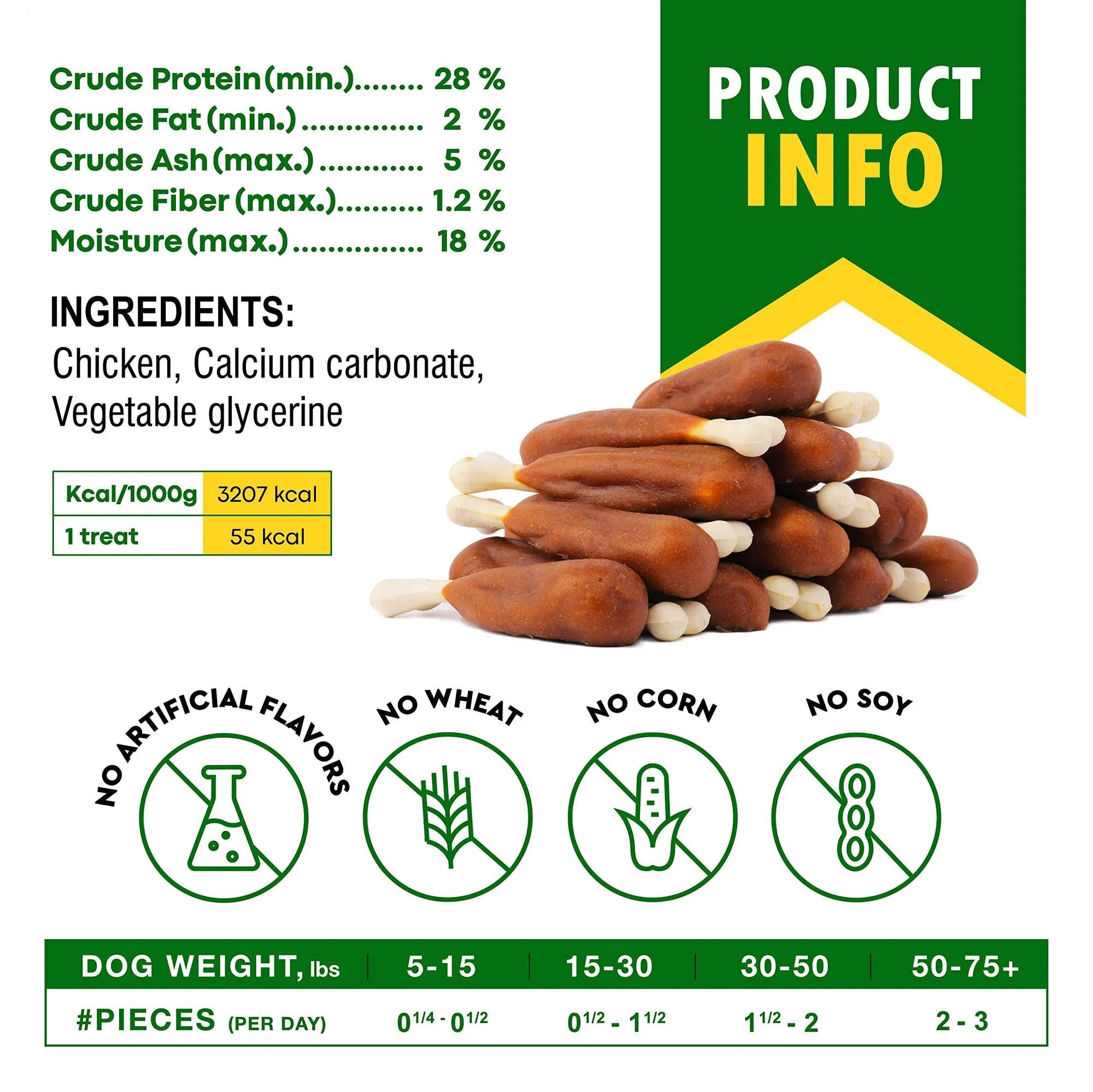 Chicken-Wrapped Calcium Bone Dog Chews (Rawhide-Free, High-Protein Treats)