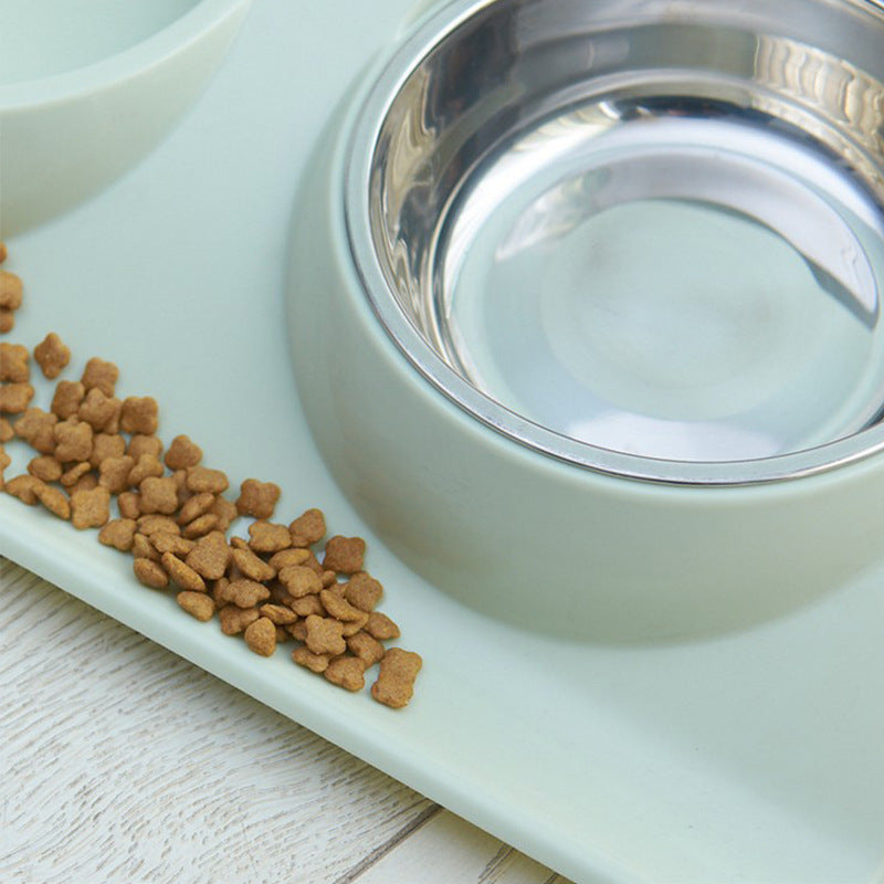 Stainless Steel Double Pet Bowl with Non-Slip Base