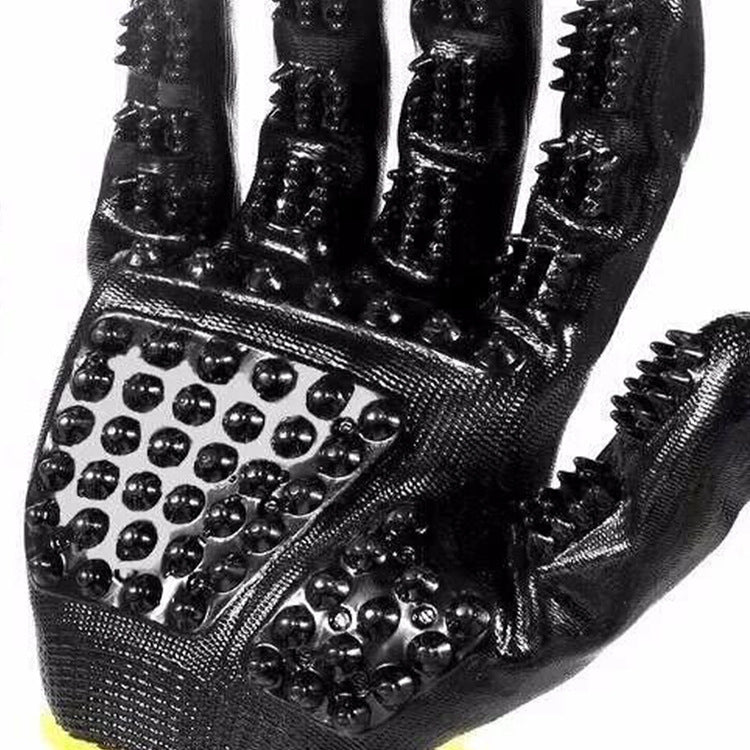 Pet Hair Grooming Glove (Soft Rubber De-Shedding & Bathing Glove for Dogs & Cats)