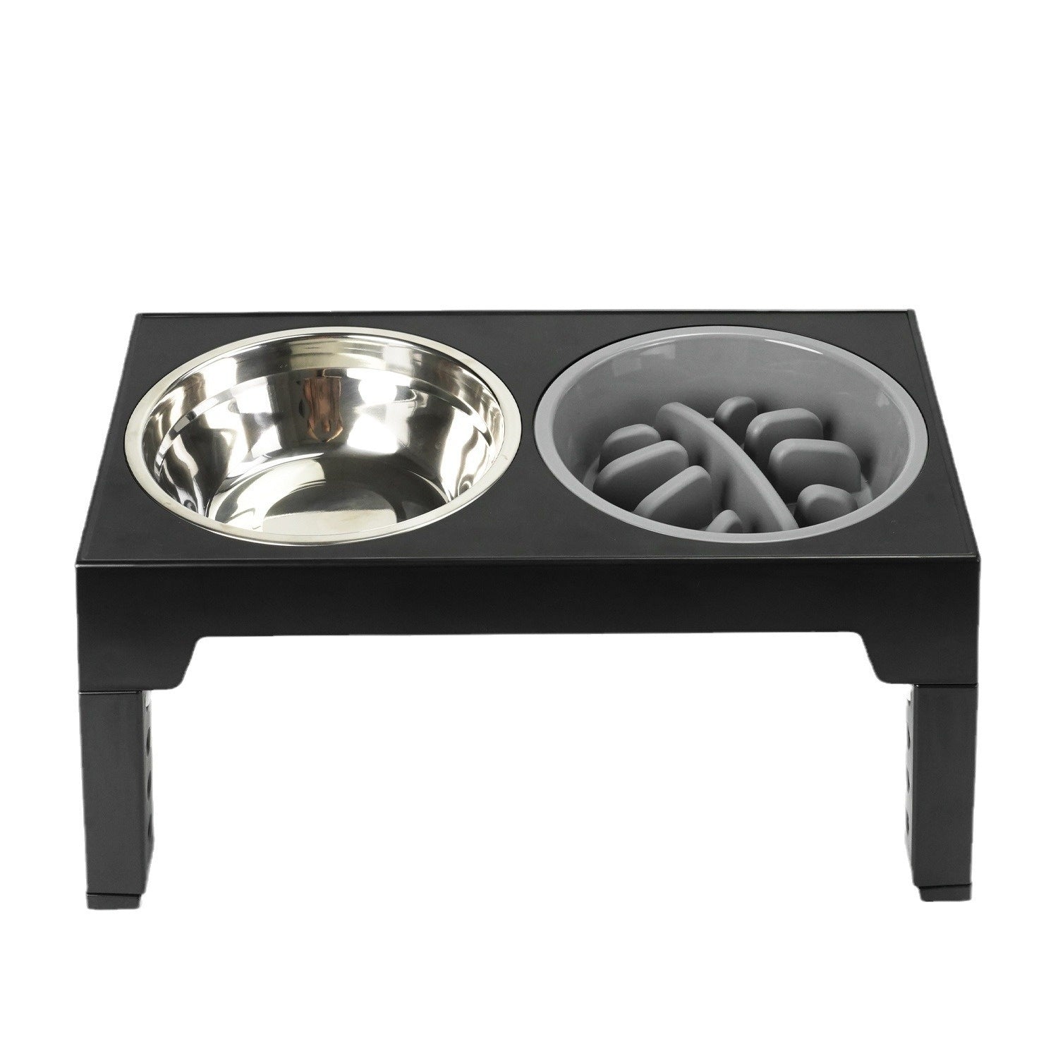 Elevated Slow Feeder Dog Bowl with Stainless Steel Stand (Neck Support & Healthy Feeding)