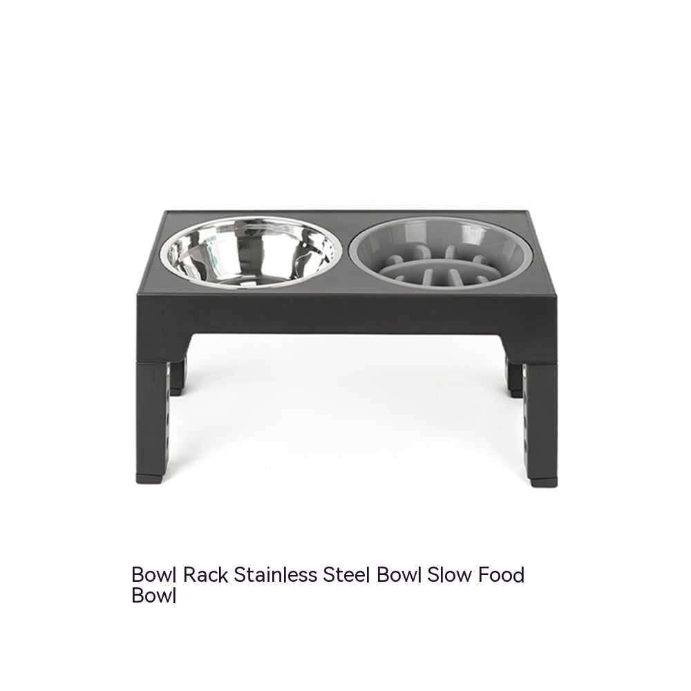 Elevated Slow Feeder Dog Bowl with Stainless Steel Stand (Neck Support & Healthy Feeding)