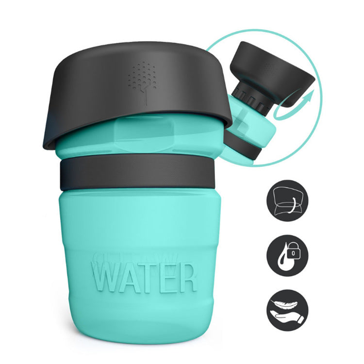 Dog Travel Portable Water Bottle (Leak-Proof Food-Grade Pet Cup)