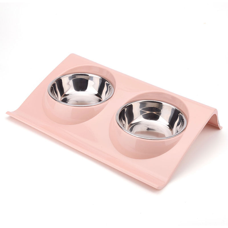 Stainless Steel Double Pet Bowl with Non-Slip Base