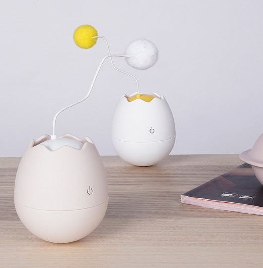 Interactive Cat Tumbler Toy with Cotton Ball Teaser