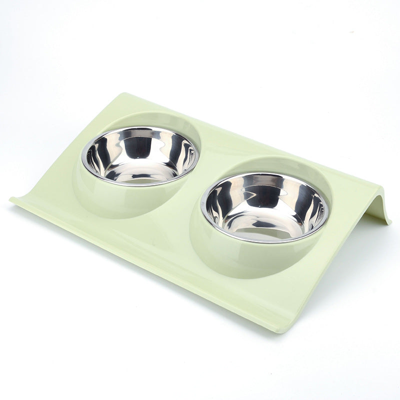 Stainless Steel Double Pet Bowl with Non-Slip Base