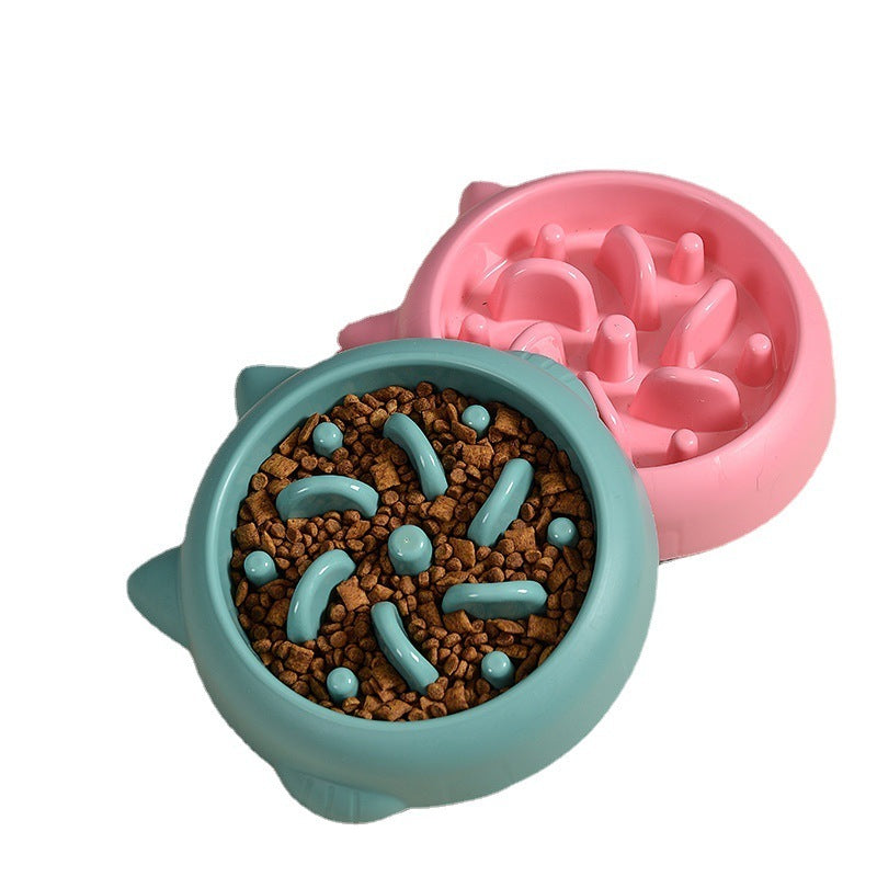 Pet Slow Feeder Bowl for Dogs & Cats (Puzzle Design for Slower Eating)