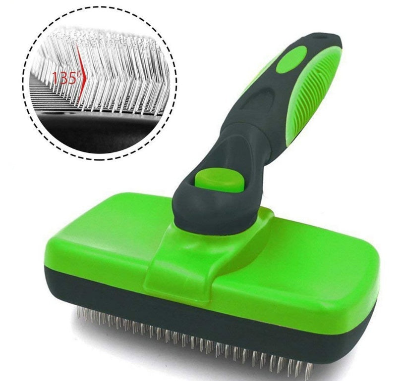 Pet Self-Cleaning Slicker Brush – Stainless Steel Deshedding Brush for Dogs & Cats