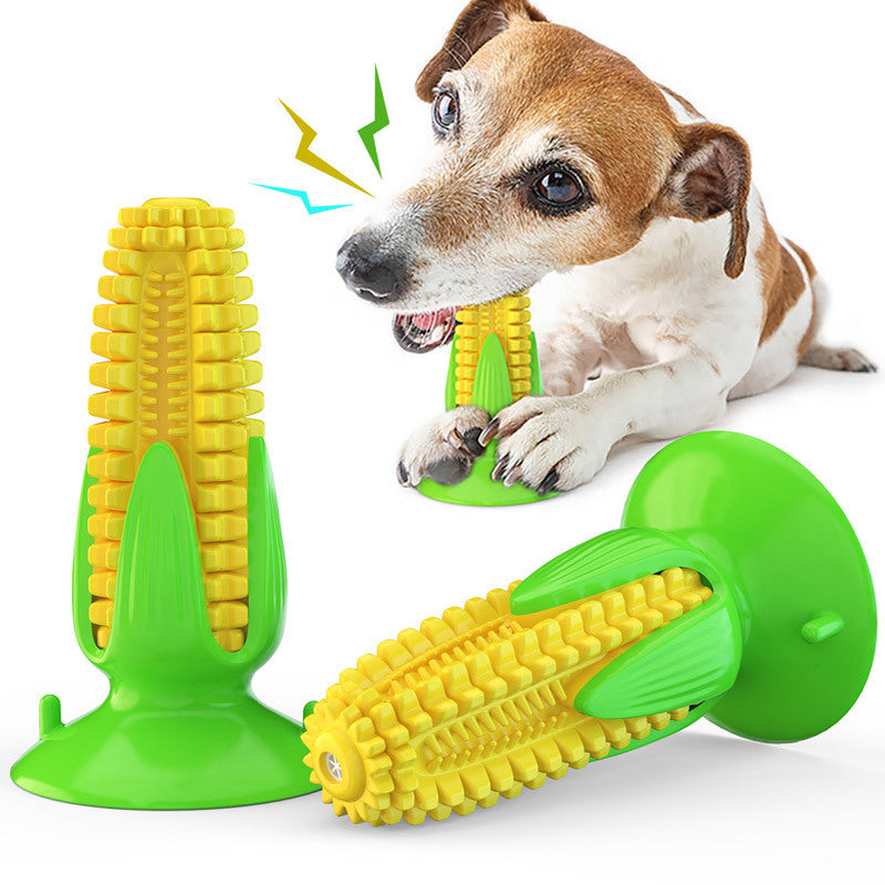 Corn-Shaped Dog Molar Stick (Chew-Resistant Dental Toy with Suction Base)