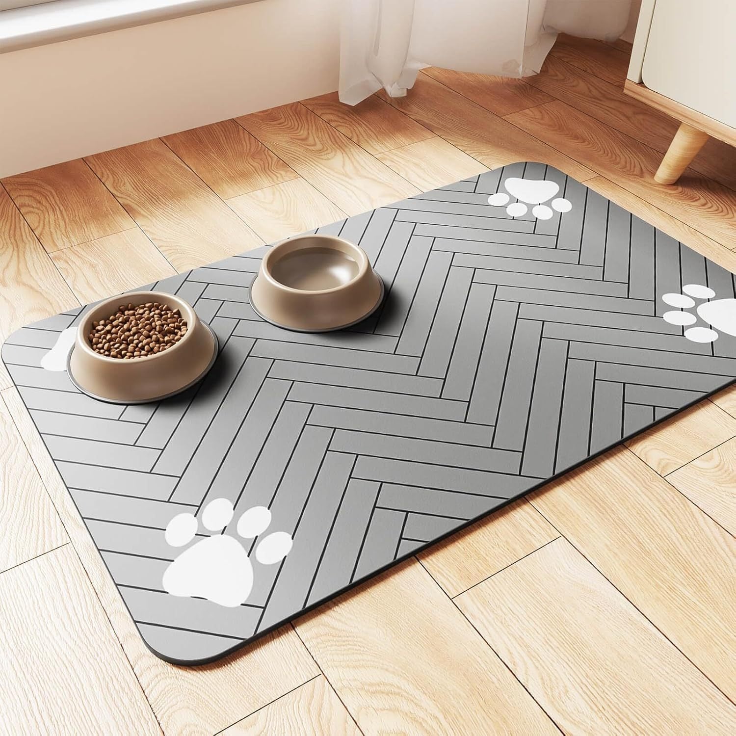 Diatomite Water-Absorbing Pet Feeding Mat (Splash-Proof, Fast-Drying Floor Mat)