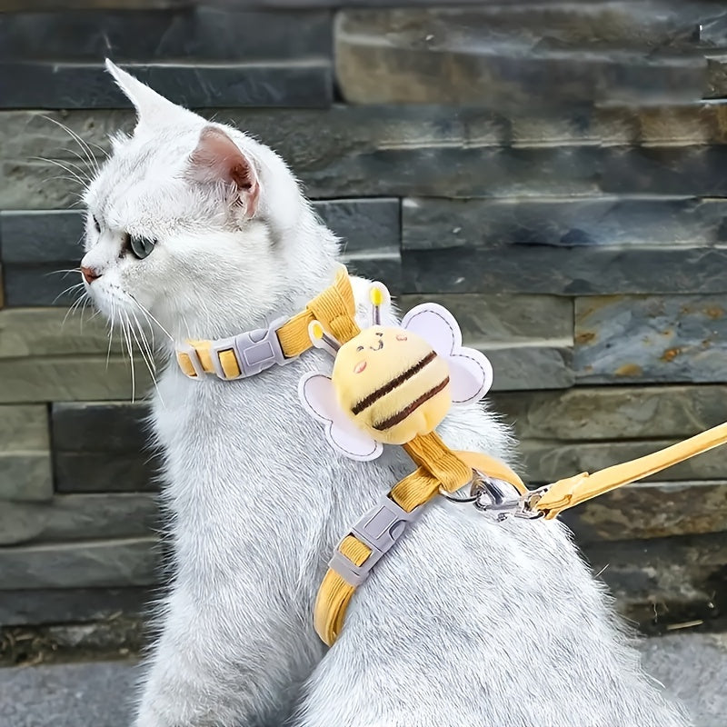 Adjustable Escape-Proof Cat Harness & Leash Set – Comfortable Walking Vest for Cats & Kittens
