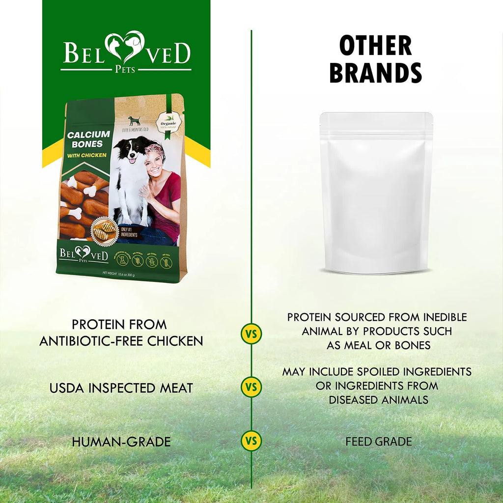 Chicken-Wrapped Calcium Bone Dog Chews (Rawhide-Free, High-Protein Treats)