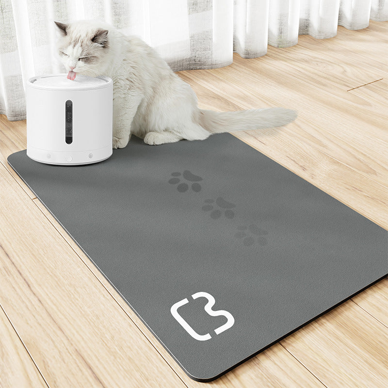 Minimalist Water-Absorbing Pet Feeding Mat (Washable, Non-Slip, Modern Design)
