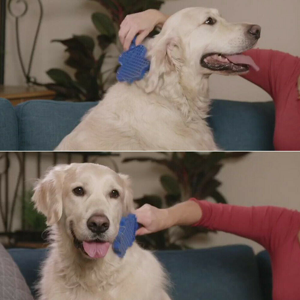 Gentle Pet Hair Remover & Grooming Brush (Dual-Side Silicone Design)