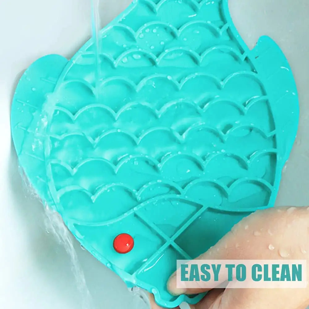 Fish-Shaped Silicone Slow Feeder Lick Mat for Dogs & Cats