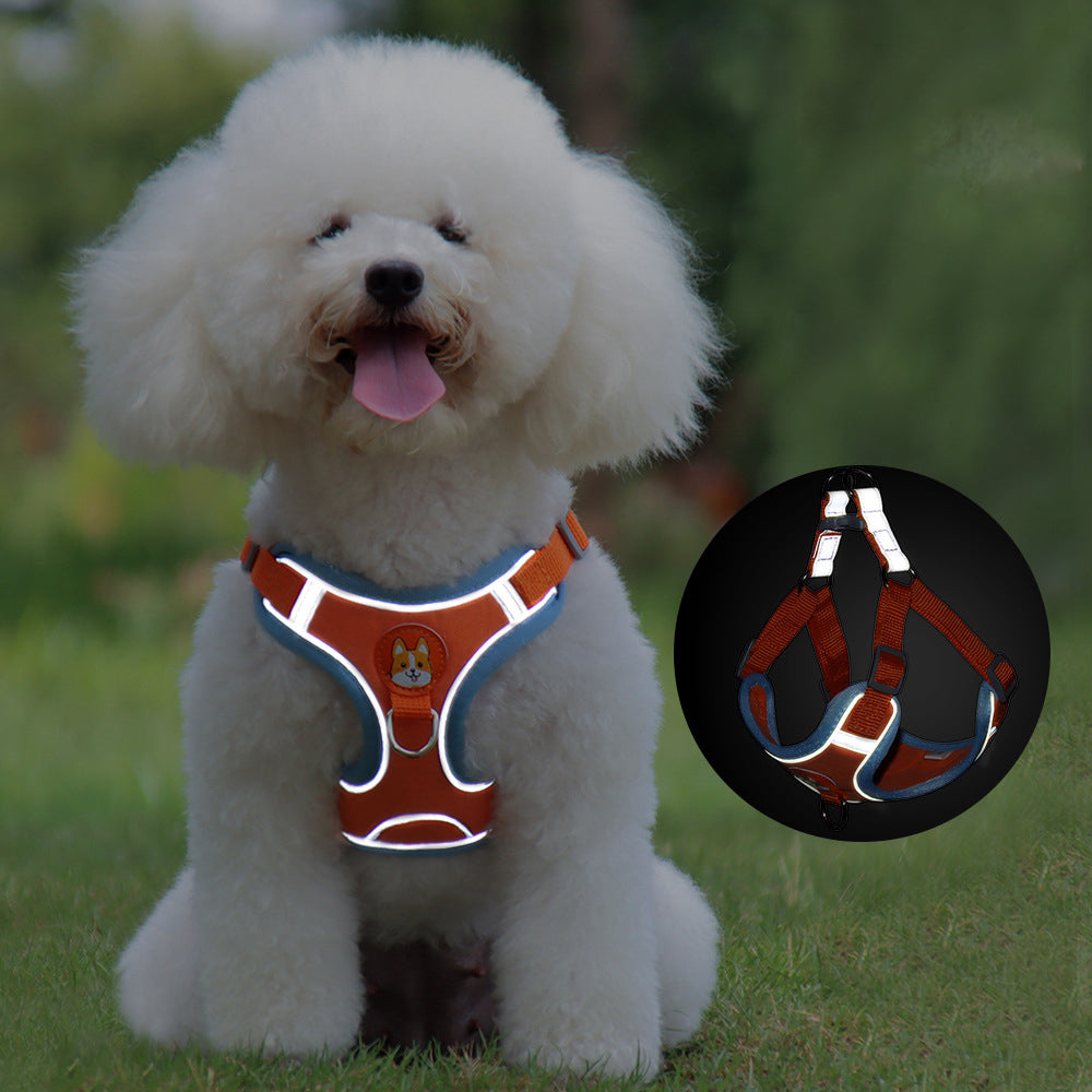 Adjustable Dog Harness & Leash Set – No-Pull Reflective Vest for Small to Large Dogs
