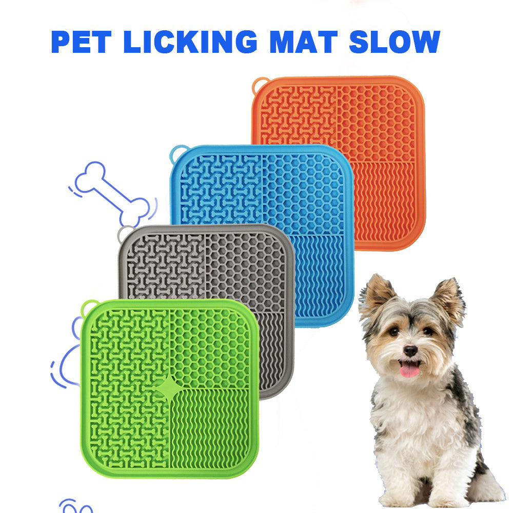 Premium Silicone Pet Licking Mat (Slow Feeder with Strong Suction Cups)