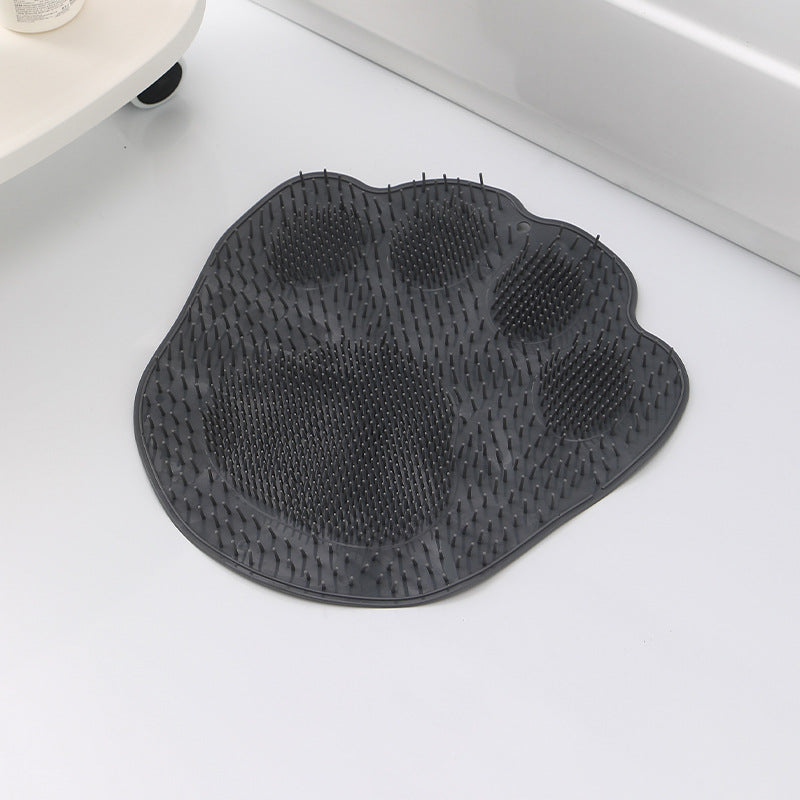 Non-Slip Silicone Pet Bath Mat (Paw-Shaped, Stable & Waterproof)