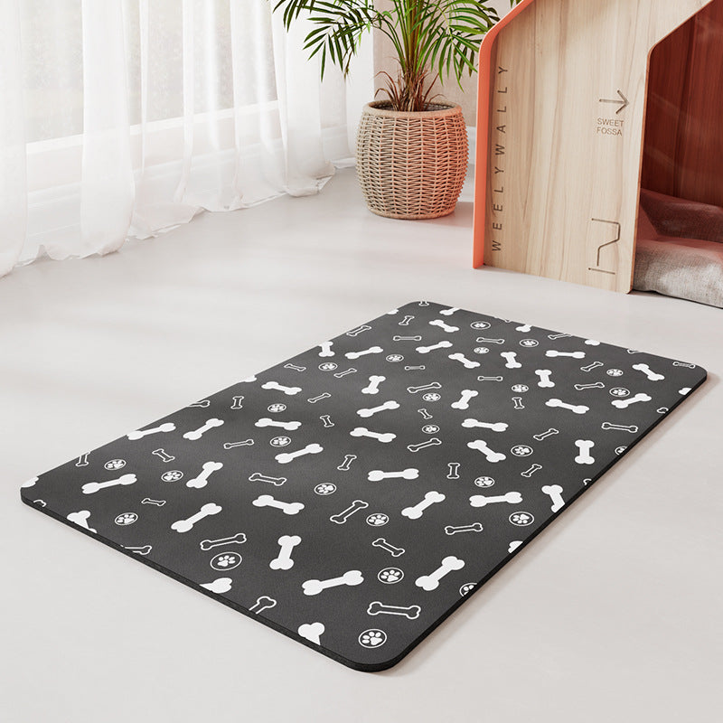 Minimalist Water-Absorbing Pet Feeding Mat (Washable, Non-Slip, Modern Design)