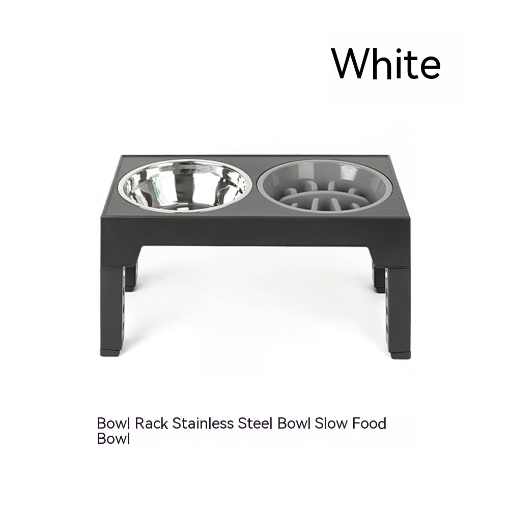 Elevated Slow Feeder Dog Bowl with Stainless Steel Stand (Neck Support & Healthy Feeding)