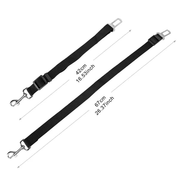 Adjustable Dog Car Seat Belt Leash (2-Pack – Elastic Safety Harness for Dogs & Cats)