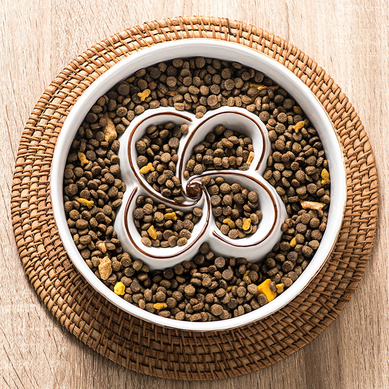 Ceramic Slow Feeder Dog Bowl for Medium & Large Dogs (Anti-Choking, Non-Slip Design)