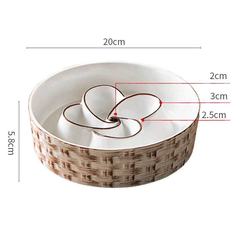 Ceramic Slow Feeder Dog Bowl for Medium & Large Dogs (Anti-Choking, Non-Slip Design)