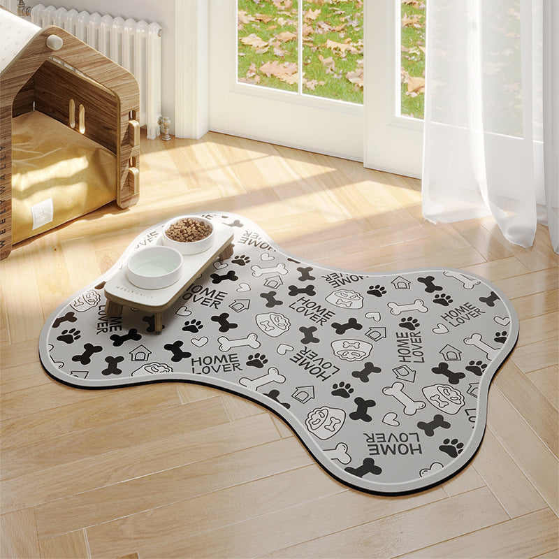 Minimalist Water-Absorbing Pet Feeding Mat (Washable, Non-Slip, Modern Design)