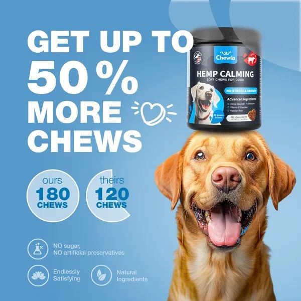 Hemp Calming Soft Chews for Dogs (Anxiety & Stress Support Treats)