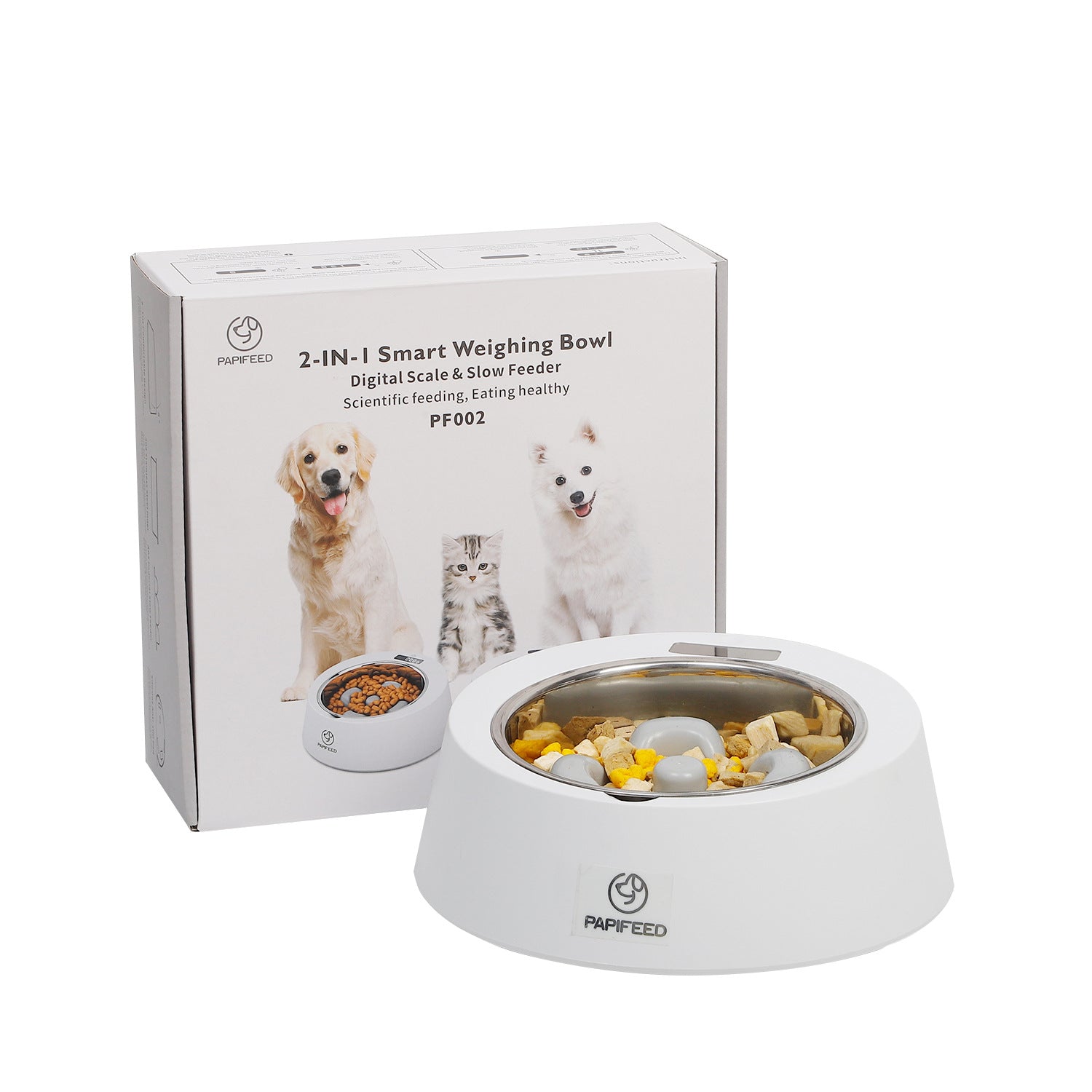 Smart Digital Pet Slow Feeder Bowl with Built-In Food Scale