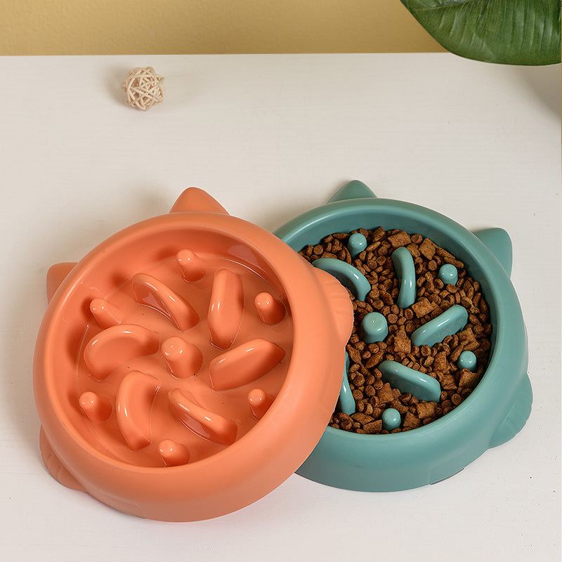 Pet Slow Feeder Bowl for Dogs & Cats (Puzzle Design for Slower Eating)